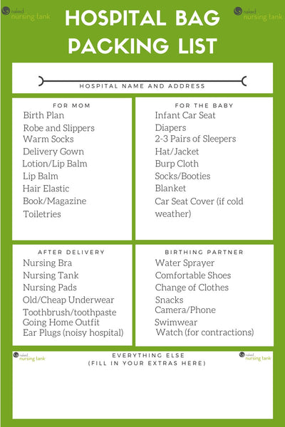 Labour and Delivery Hospital Bag Check List