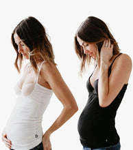 black and white naked nursing tank, maternity tank, camisole, nursing cover