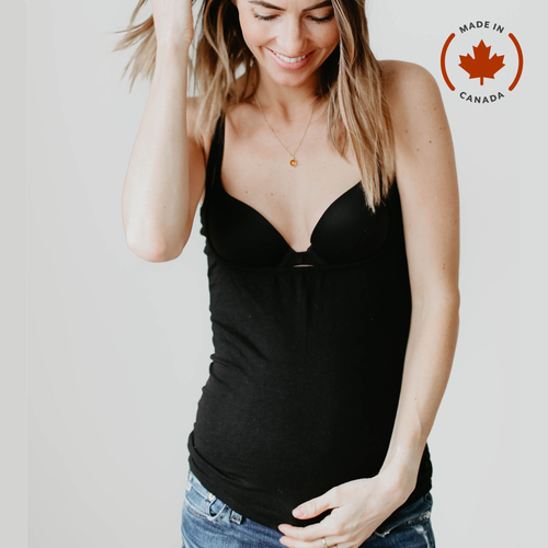 Midnight Black Nursing Tank- luxury bamboo
