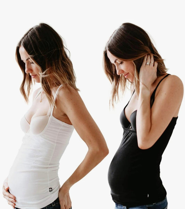 black and white naked nursing tank, maternity tank, camisole, nursing cover