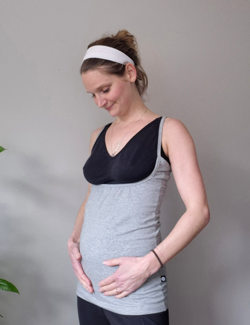 Platinum Grey Nursing Tank (heathered) - classic cotton