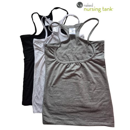 BEST VALUE BUNDLE- 3 pack Naked Nursing Tanks (made in Canada)